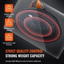 Ventosa de vidrio VEVOR, capacidad de carga de 8", 615 lb, ventosa de vacío con mango de acero y caja de transporte, herramienta de elevación de ventosa industrial resistente para vidrio, granito, baldosas, metal, paneles de madera