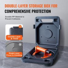 Ventosa de vidrio VEVOR, capacidad de carga de 8", 615 lb, ventosa de vacío con mango de acero y caja de transporte, herramienta de elevación de ventosa industrial resistente para vidrio, granito, baldosas, metal, paneles de madera