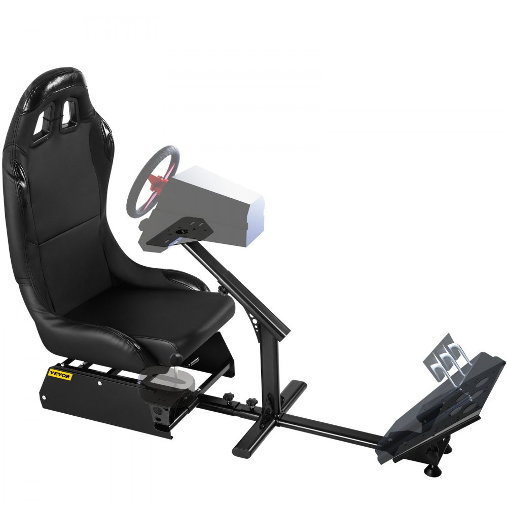 Asiento de simulador de carreras VEVOR, ajustable, reclinable, para juegos, con soporte para palanca de cambios, compatible con PS4, PS3, Xbox, asiento de simulador de carreras Logitech, soporte para volante de carreras (asiento, PS3/PS3/G29/G920)