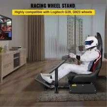 VEVOR Racing Simulator Asiento ajustable para juegos de conducción Asiento reclinable con soporte de palanca de cambios apto para PS4 PS3 Xbox Logitech Racing Simulator Seat Racing Wheel Stand Cockpit (Asiento, PS3/PS3/G29/G920)