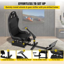 VEVOR Racing Simulator Asiento ajustable para juegos de conducción Asiento reclinable con soporte de palanca de cambios apto para PS4 PS3 Xbox Logitech Racing Simulator Seat Racing Wheel Stand Cockpit (Asiento, PS3/PS3/G29/G920)