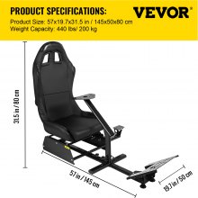 VEVOR Racing Simulator Asiento ajustable para juegos de conducción Asiento reclinable con soporte de palanca de cambios apto para PS4 PS3 Xbox Logitech Racing Simulator Seat Racing Wheel Stand Cockpit (Asiento, PS3/PS3/G29/G920)