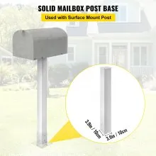 Poste de buzón VEVOR, soporte de buzón de 43 pulgadas de alto, kit de poste de buzón con recubrimiento de polvo blanco, poste de acero Q235, poste de montaje en superficie para acera y acera de calle, poste de correo universal para buzón exterior