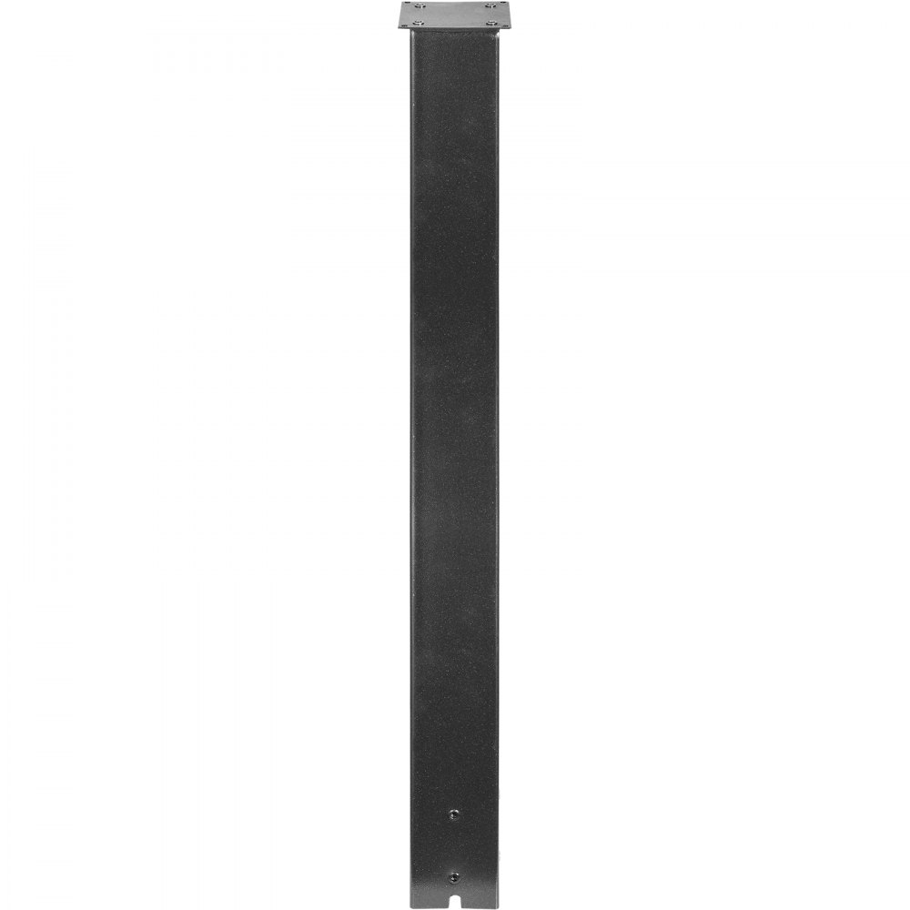 Poste de buzón VEVOR negro, poste de metal rectangular con orificios de montaje.