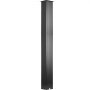 Poste de buzón VEVOR de acero negro con base cuadrada y orificios para montaje.