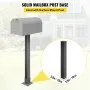 Poste para buzón VEVOR, soporte para buzón de 109 cm de alto, kit de poste para buzón con recubrimiento en polvo negro, poste de acero Q235 para montaje en superficie en aceras y calles, poste universal para buzón exterior.