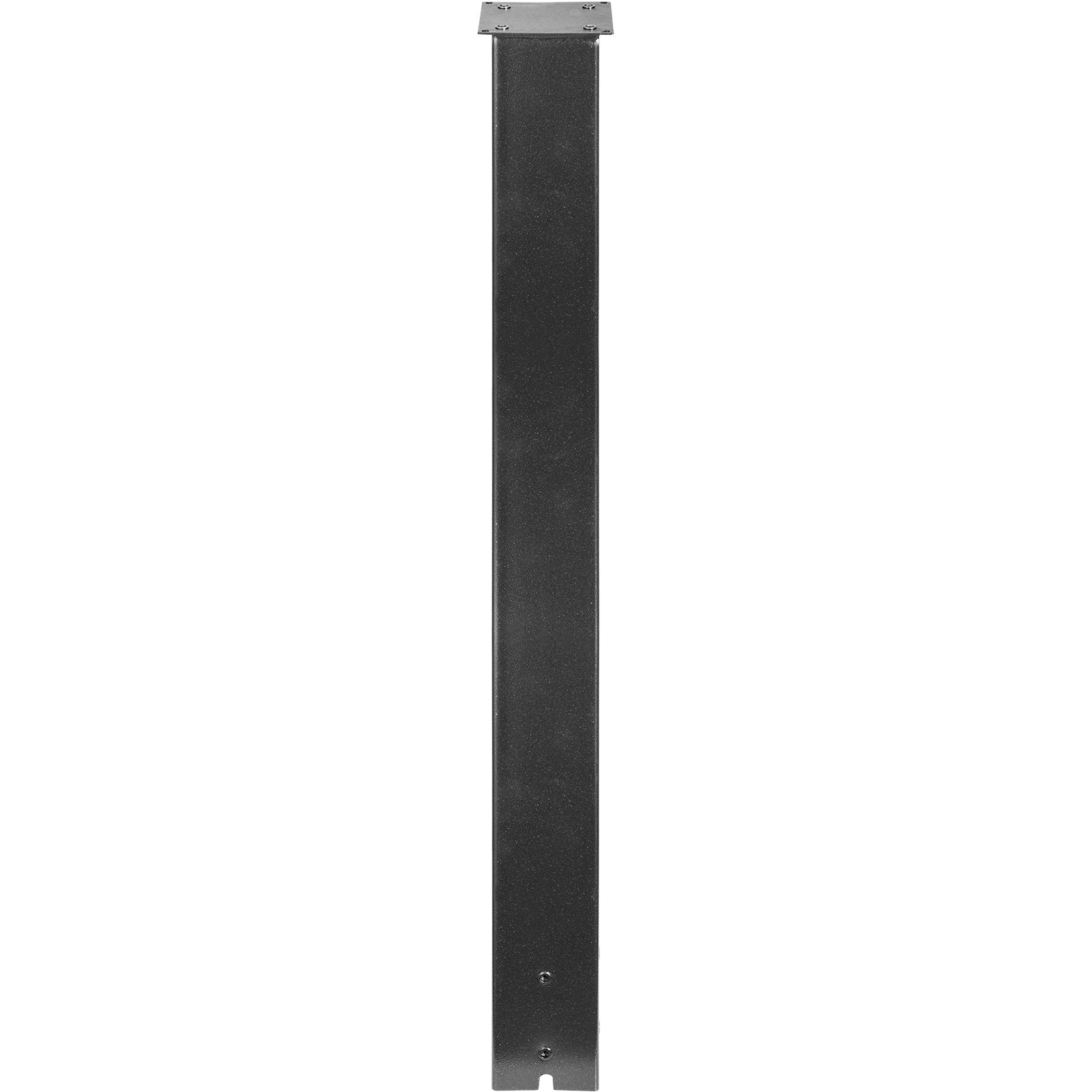 Poste de buzón VEVOR negro, poste de metal rectangular con orificios de montaje.