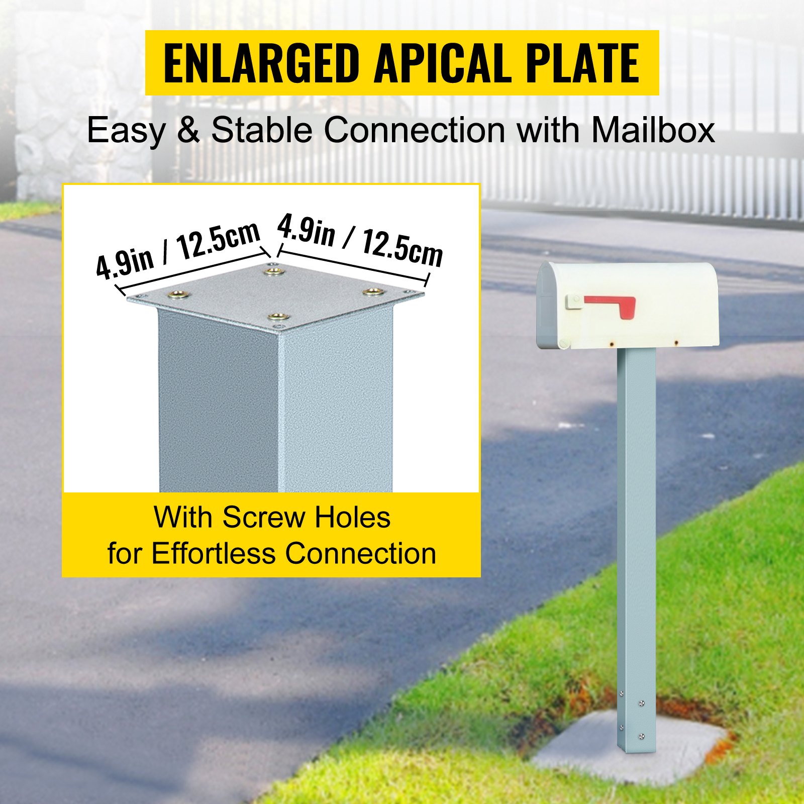 VEVOR Soporte para Poste de Buzón Poste para Buzón de 43" Granito para Exteriores