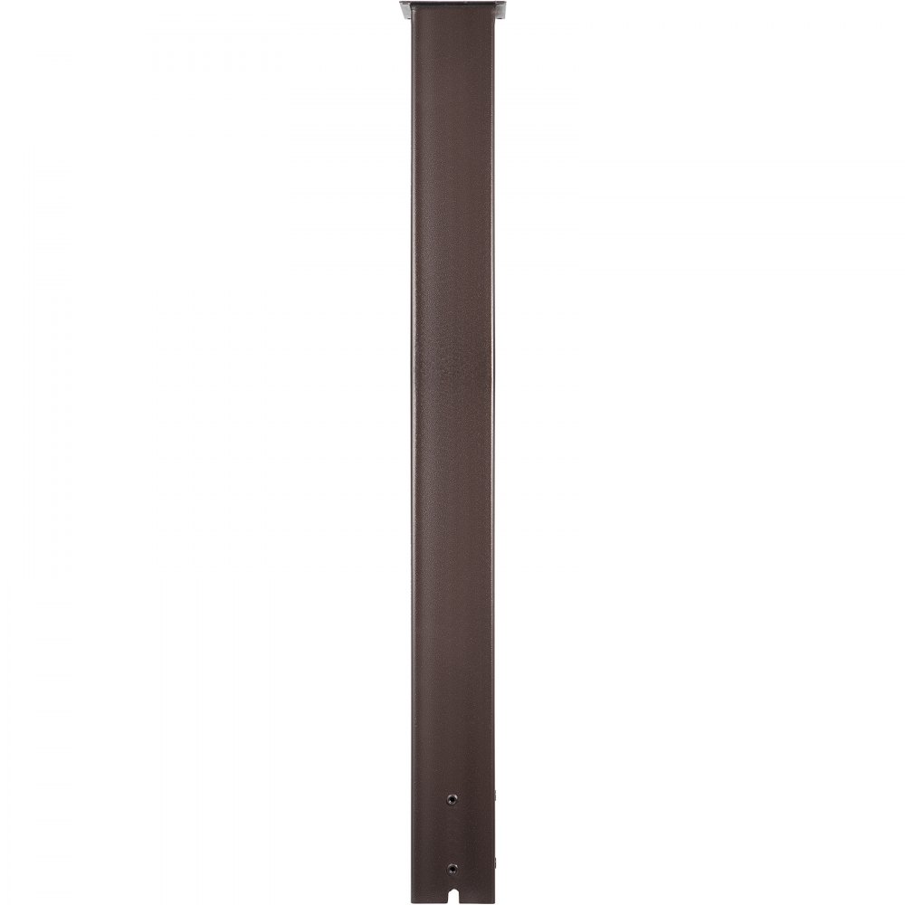 Poste de buzón VEVOR rectangular de color marrón oscuro con acabado liso y orificios de montaje.