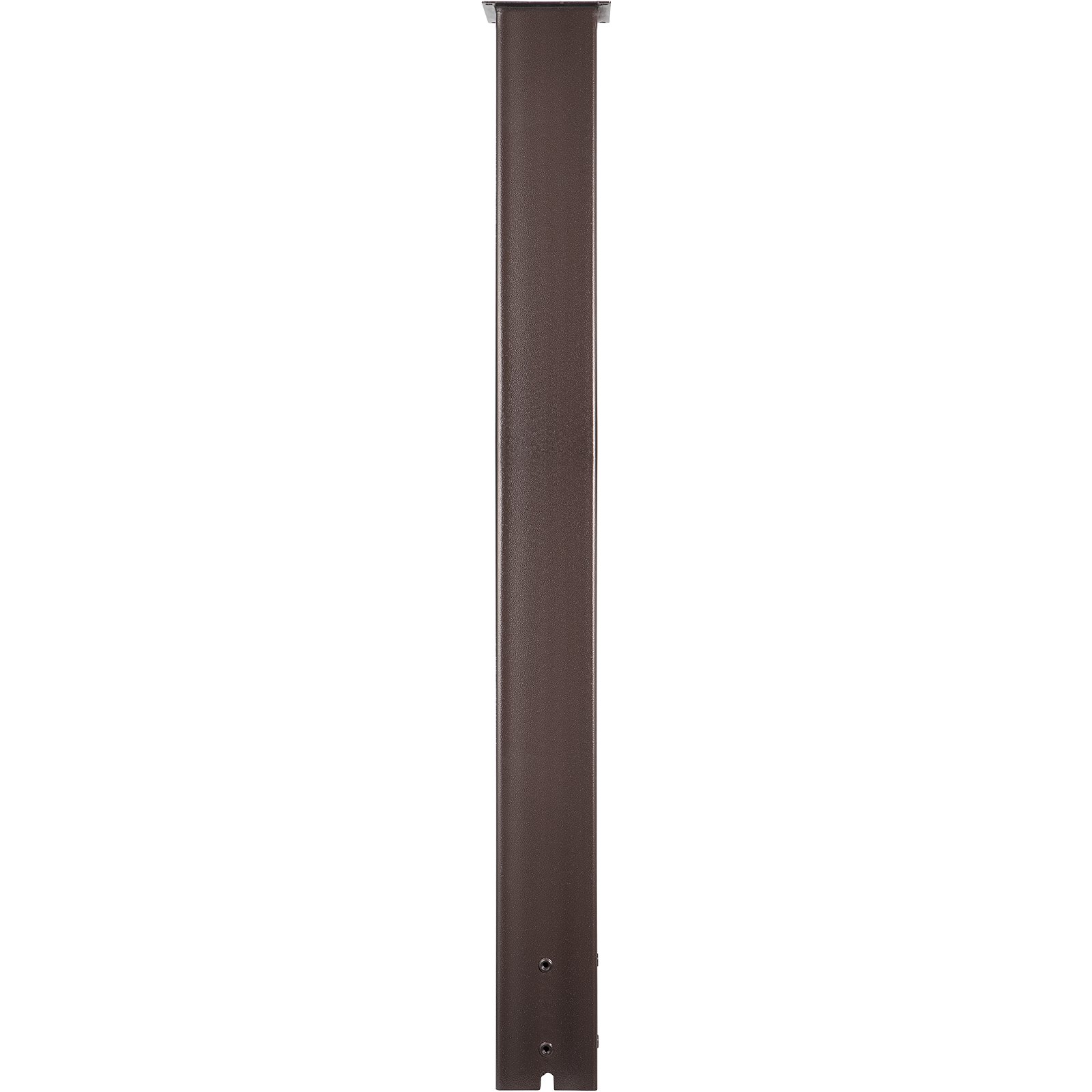 Poste de buzón VEVOR rectangular de color marrón oscuro con acabado liso y orificios de montaje.