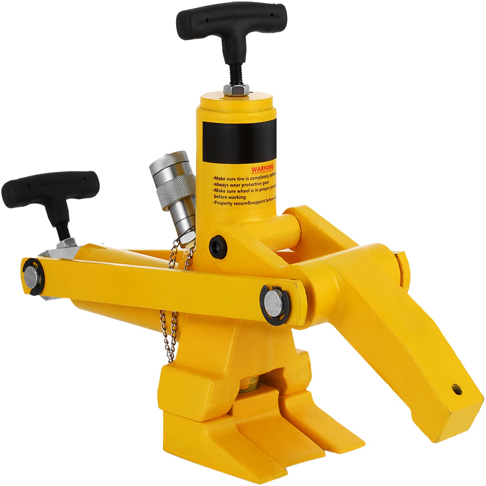 Destalonador VEVOR amarillo con mangos negros dobles y construcción de metal resistente.