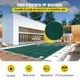 Cubierta de seguridad para piscina VEVOR, compatible con piscinas rectangulares enterradas de 4,8 x 9 m, con orificios de drenaje, malla sólida, para invierno, color verde.