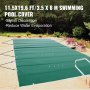 Cubierta de seguridad para piscina VEVOR, 3,5 x 5 m, cubierta de PVC verde para piscina enterrada, cubierta de seguridad rectangular para piscina enterrada, cubierta de seguridad sólida para piscina, cubierta de protección invernal.