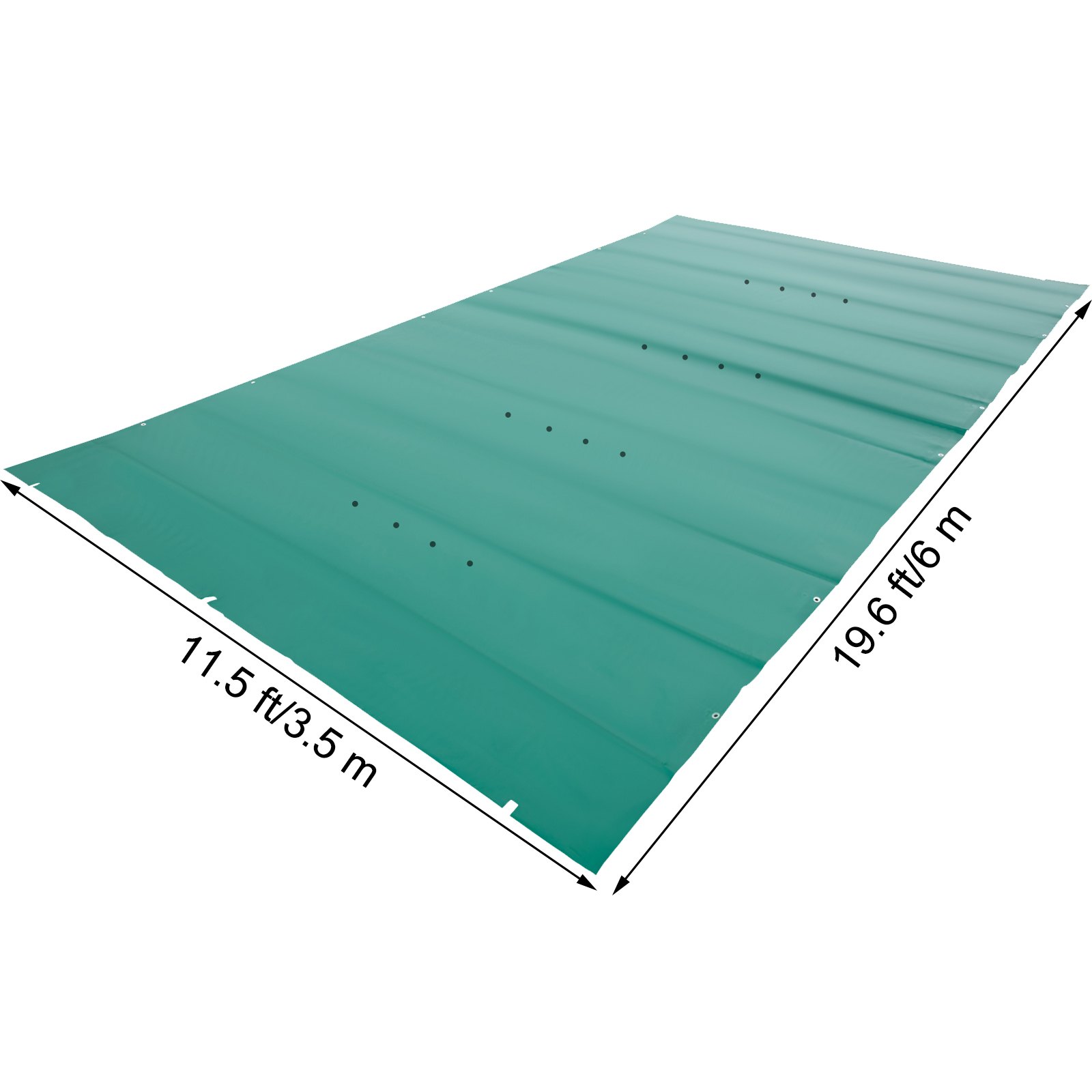 Cubierta de seguridad para piscina VEVOR, 3,5 x 5 m, cubierta de PVC verde para piscina enterrada, cubierta de seguridad rectangular para piscina enterrada, cubierta de seguridad sólida para piscina, cubierta de protección invernal.