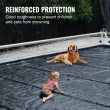 VEVOR Cubierta de seguridad para piscinas rectangulares de 12 x 22 pies, cubierta de seguridad para piscina con agujeros de drenaje, cubierta de piscina de PVC sólido para piscina, cubierta de segurid