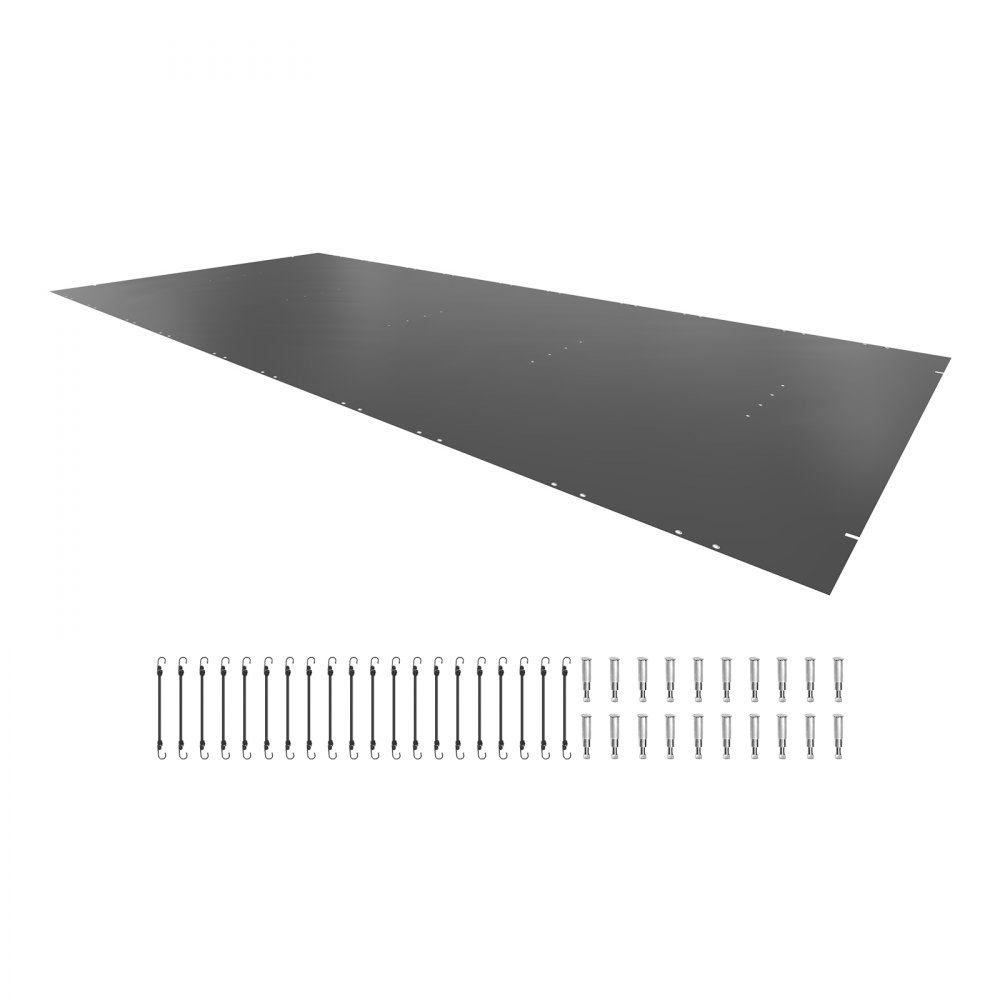 VEVOR Cubierta de Seguridad para Piscina 4 x 8 m Cobertor de Piscina Tamaño de Piscina 3,7 x 7,7 m, con 24 Tornillos de Tierra, para Todo Tipo de Piscinas como Hogar, Jardín, Hotel, Color Negro