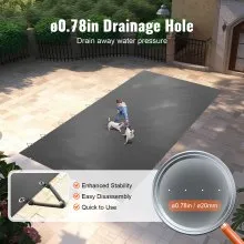 VEVOR Cubierta de seguridad para piscinas rectangulares de 12 x 25 pies, cubierta de seguridad para piscina con agujeros de drenaje, cubierta de malla para piscina, cubierta de seguridad de invierno d