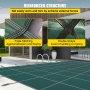 VEVOR - Cubierta de seguridad para piscina enterrada (4,2 m x 8,9 m), rectangular, para invierno, con triple costura, malla PP de alta resistencia y buena permeabilidad a la lluvia, incluye herrajes de instalación, color verde