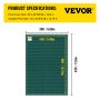 VEVOR - Cubierta de seguridad para piscina enterrada (6 m x 12,8 m), rectangular, para invierno, con triple costura, malla PP de alta resistencia y buena permeabilidad a la lluvia, incluye herrajes de instalación, color verde