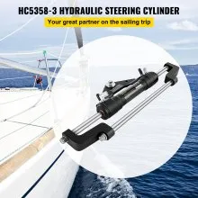 Cilindro de dirección hidráulica VEVOR 300HP, dirección hidráulica, montaje frontal, cilindro de dirección externo hidráulico para sistema de dirección de barco marino