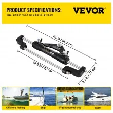 Cilindro de dirección hidráulica VEVOR 300HP, dirección hidráulica, montaje frontal, cilindro de dirección externo hidráulico para sistema de dirección de barco marino