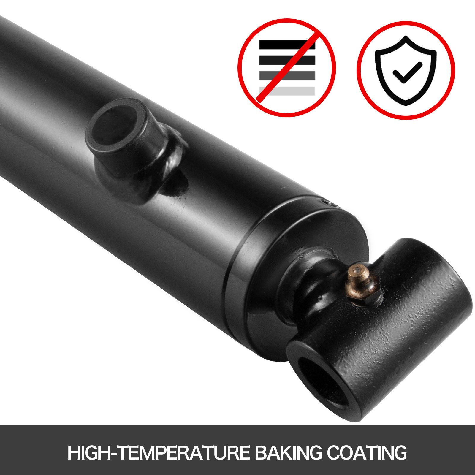 Cilindro hidráulico VEVOR de 2" de diámetro y 36" de carrera, cilindro de ariete hidráulico de 3000 psi, cilindro hidráulico de elevación con tubo transversal soldado de doble efecto y puerto SAE6 (2 x 36)