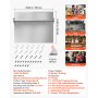 VEVOR Protector contra Salpicaduras 760 x 610 mm, Panel Antisalpicaduras de Acero Inoxidable, con Estante de Almacenamiento y Soporte para Colgar, Orificios Pretaladrados, para Campana Extractora