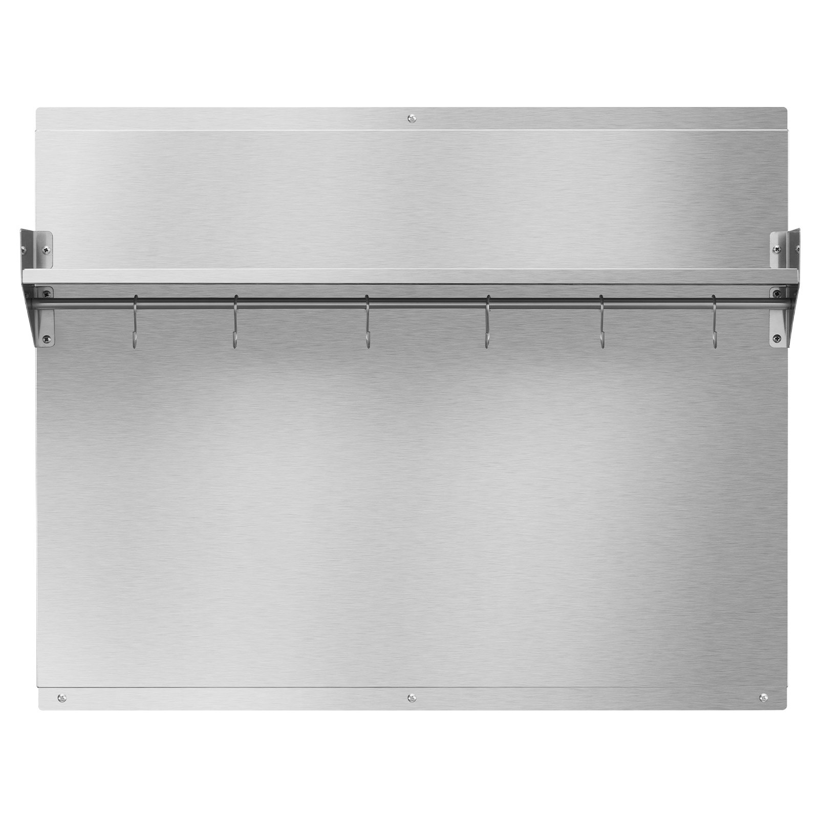 VEVOR Protector contra Salpicaduras 760 x 610 mm, Panel Antisalpicaduras de Acero Inoxidable, con Estante de Almacenamiento y Soporte para Colgar, Orificios Pretaladrados, para Campana Extractora