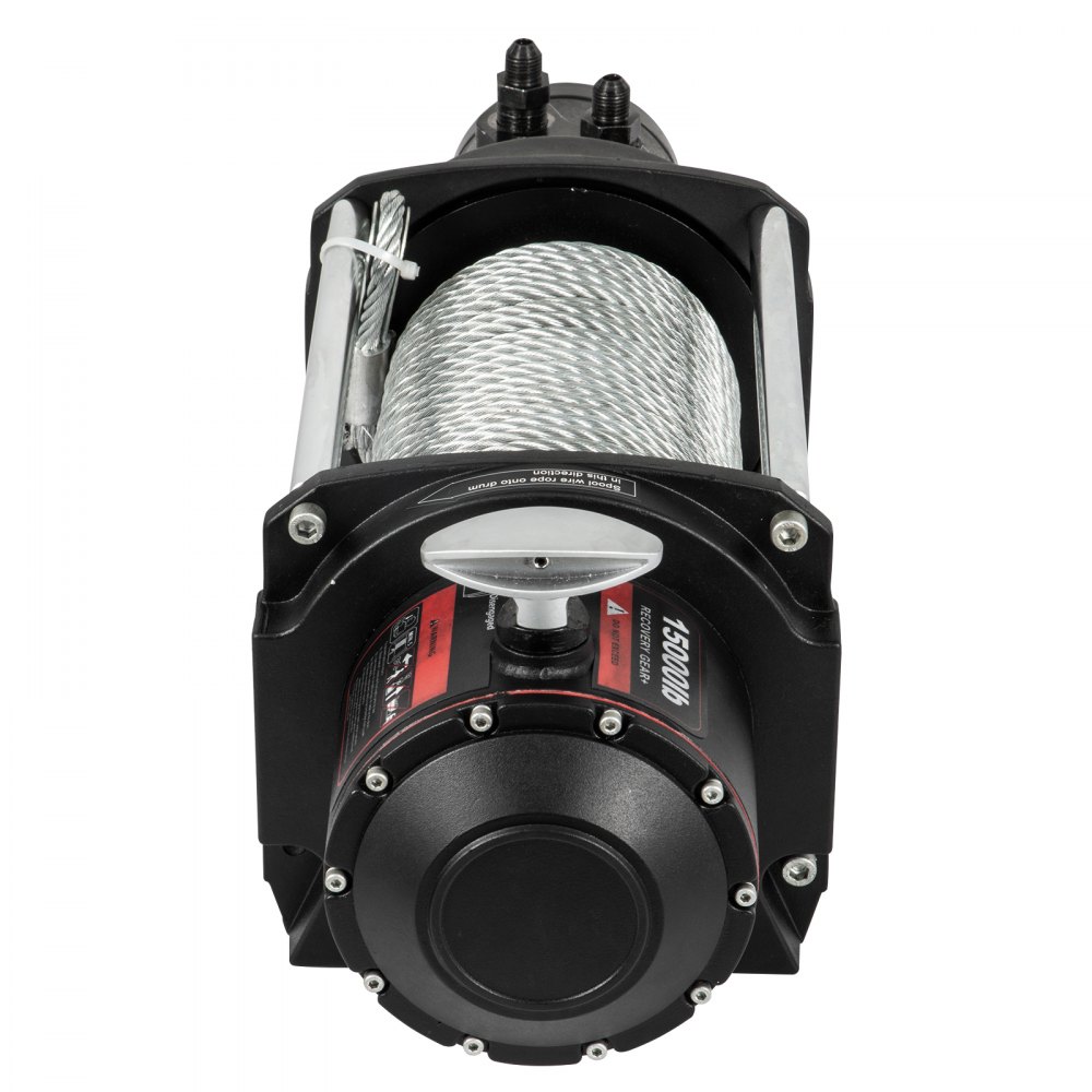 Cabrestante hidráulico industrial VEVOR de 15 000 libras, cabrestante de anclaje hidráulico con cable de acero resistente de 24 m, kit de adaptador de cabrestante de accionamiento hidráulico, cabrestante utilitario con bloqueo mecánico para Tacoma Yukon Hummer, etc.
