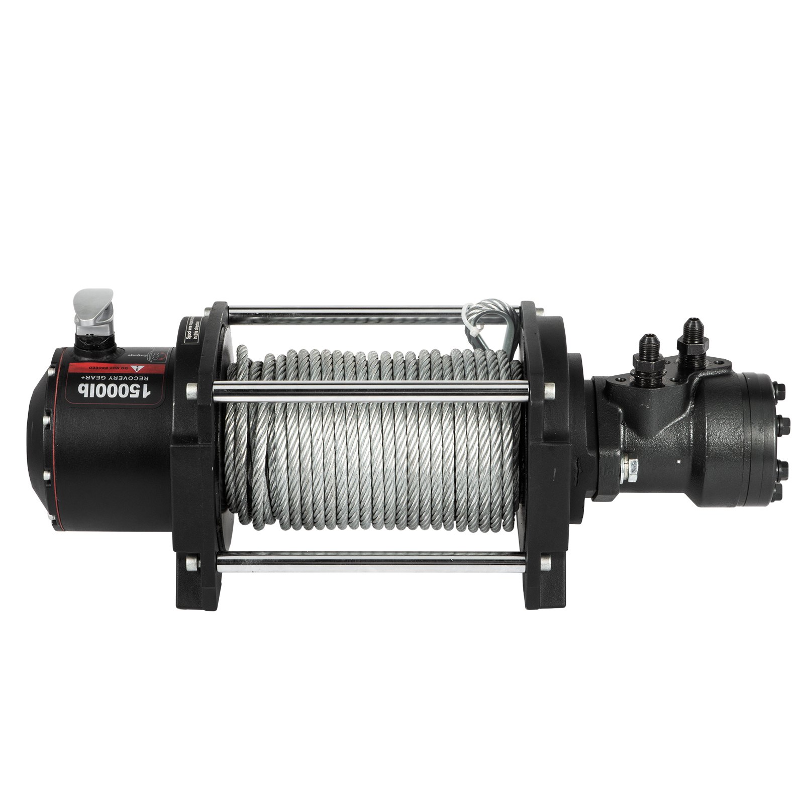 Cabrestante hidráulico industrial VEVOR de 15 000 libras, cabrestante de anclaje hidráulico con cable de acero resistente de 24 m, kit de adaptador de cabrestante de accionamiento hidráulico, cabrestante utilitario con bloqueo mecánico para Tacoma Yukon Hummer, etc.