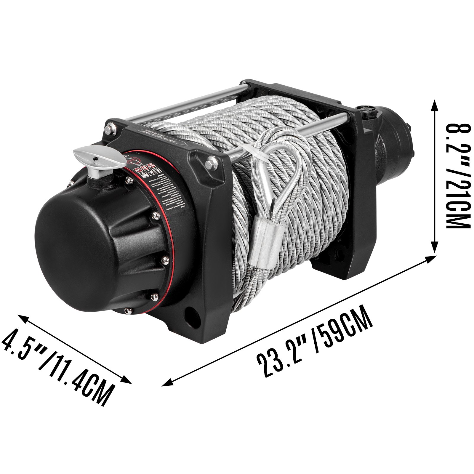 Cabrestante hidráulico industrial VEVOR de 20 000 libras, cabrestante de anclaje hidráulico con cable de acero resistente de 24 m, kit de adaptador de cabrestante de accionamiento hidráulico, cabrestante utilitario con bloqueo mecánico para Tacoma Yukon Hummer, etc.