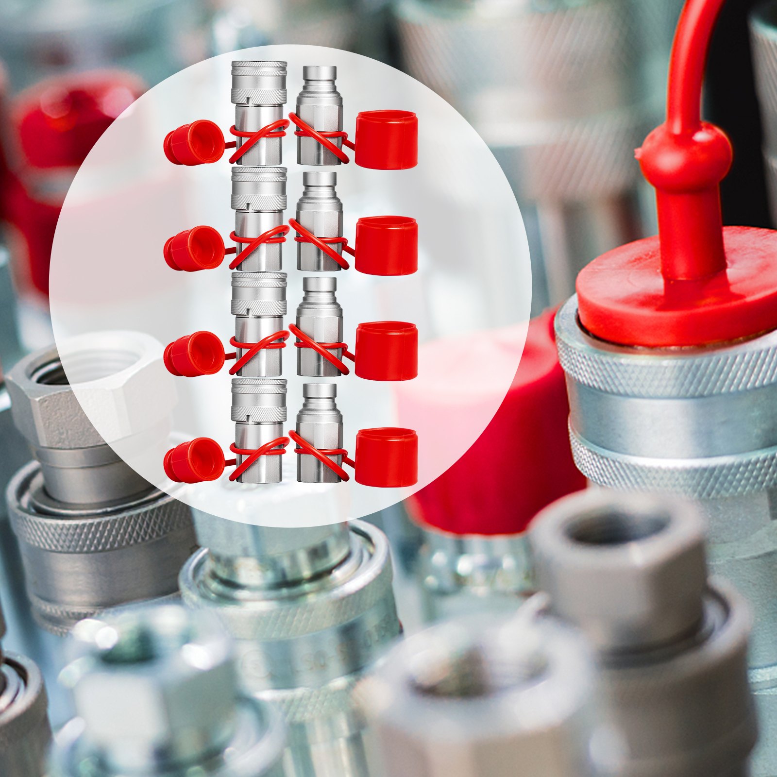 VEVOR 3/4NPT Conexión rápida hidráulica Acoplador hidráulico de 3/4 cuerpo Acoplador hidráulico de 20,7 MPa Conexión rápida Acoplador rápido hidráulico de 106 L/min (ISO 16028)