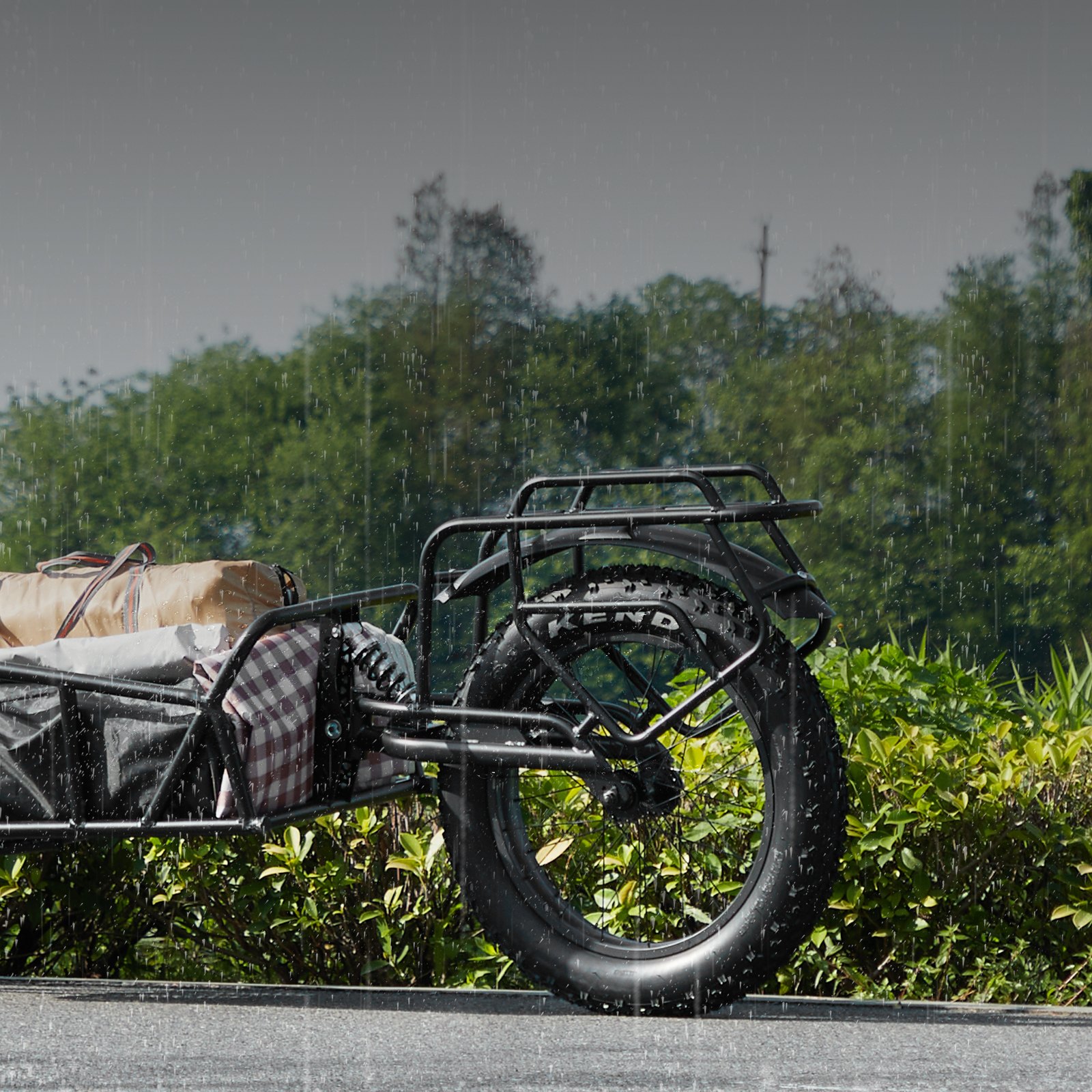 VEVOR Remolque para Bicicleta Carga de 32 kg Carro para Bicicleta Almacenamiento Compacto Plegable Liberación Rápida Ruedas de 508 mm Se Adapta a Mayoría de Ruedas de Bicicleta de Acero al Carbono