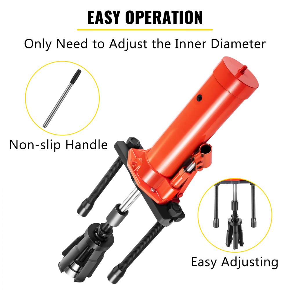 Extractor de revestimiento de cilindro hidráulico VEVOR, herramienta extractora de revestimiento de 15 toneladas, tanto de tipo seco como de tipo húmedo, diámetro de ajuste de 80 mm-140 mm, juego de herramientas extractor de revestimiento de cilindro universal para reparación y desmontaje de automóviles