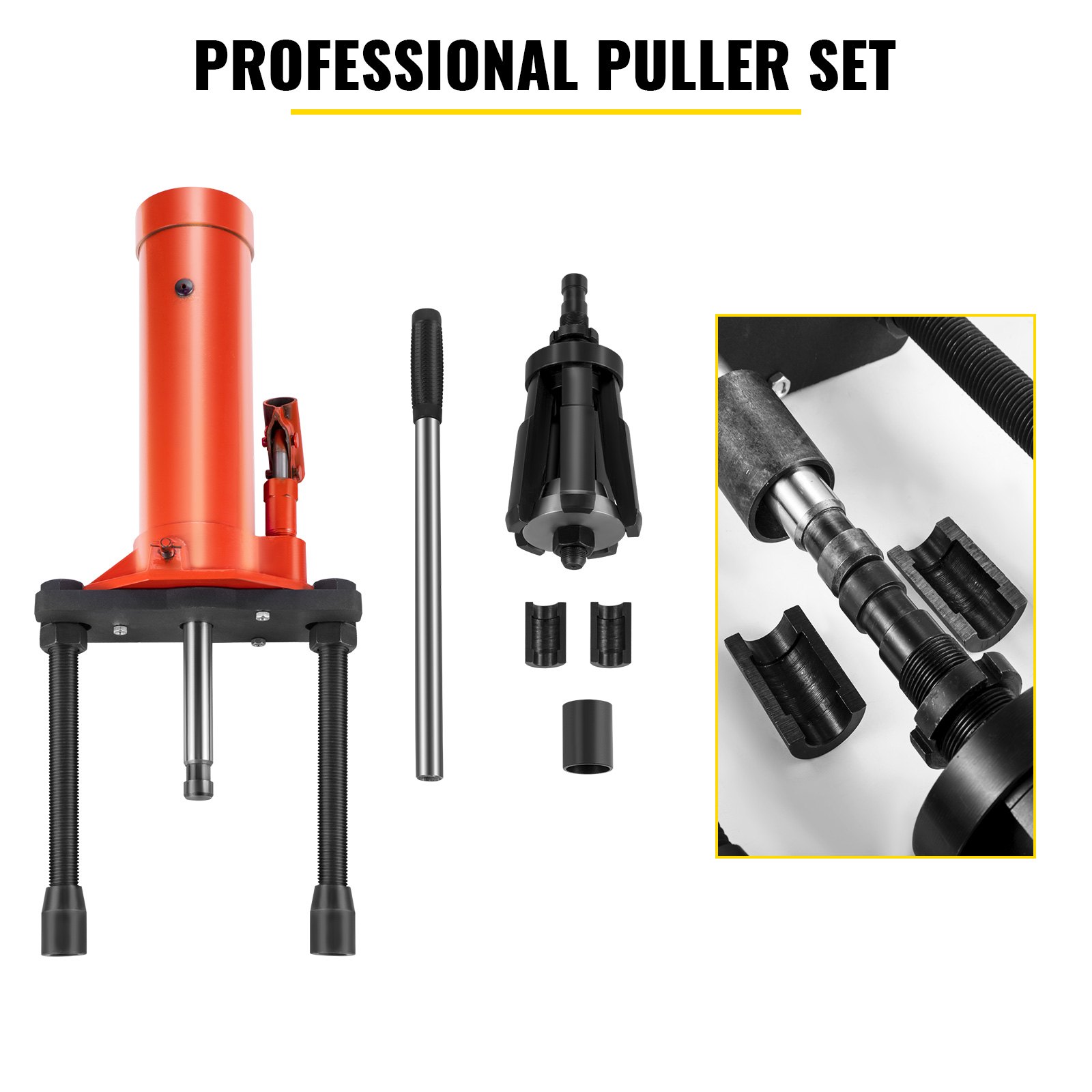 Extractor de revestimiento de cilindro hidráulico VEVOR, herramienta extractora de revestimiento de 15 toneladas, tanto de tipo seco como de tipo húmedo, diámetro de ajuste de 80 mm-140 mm, juego de herramientas extractor de revestimiento de cilindro universal para reparación y desmontaje de automóviles