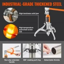Extractor hidráulico de engranajes VEVOR, separador de extracción de rodamientos de rueda de capacidad máxima de 5 toneladas, extractor de 2 o 3 mordazas, vertical y horizontalmente, extractor hidráulico de mordaza de 8" con estuche para cubos de tracción
