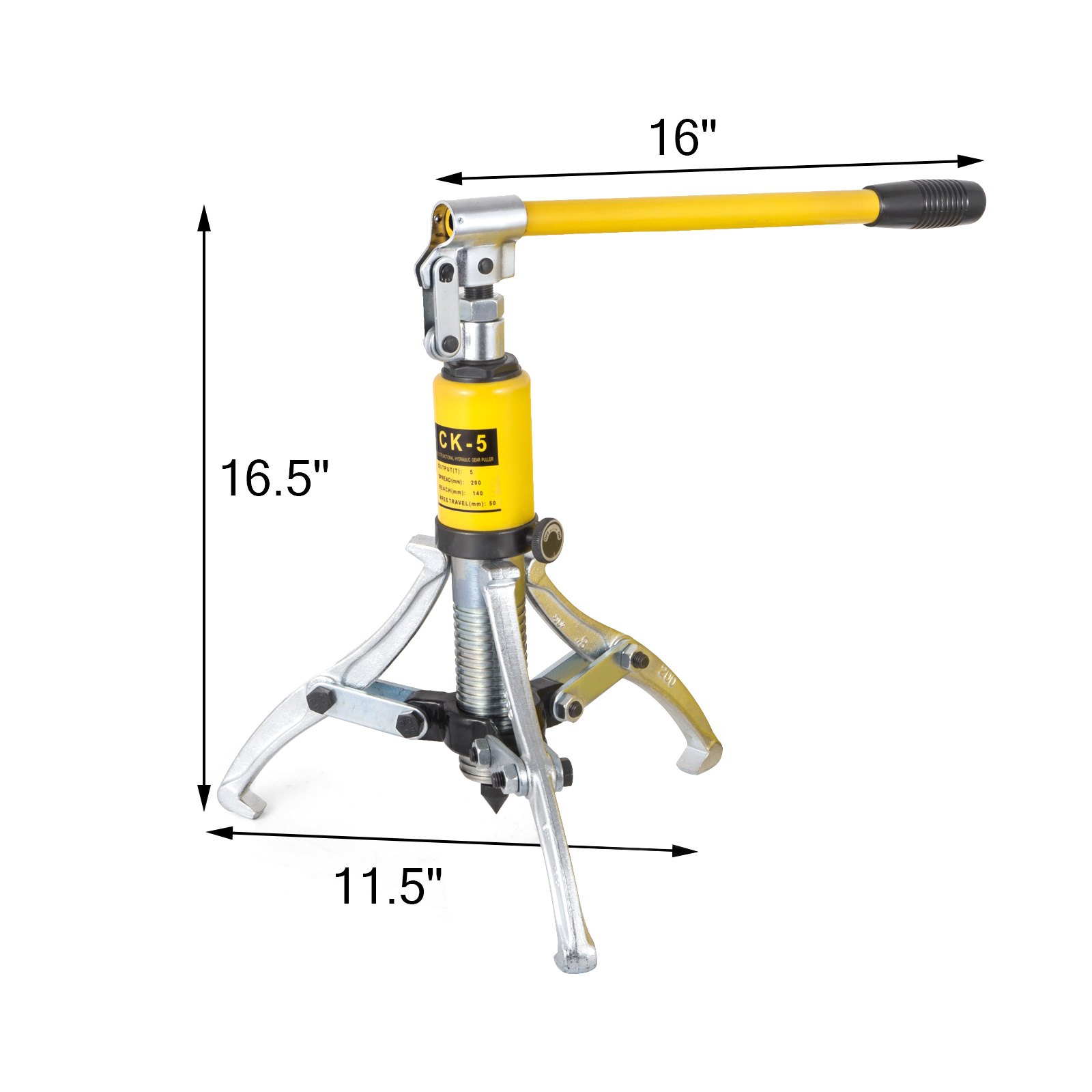 Extractor hidráulico VEVOR 5T, extractor de engranajes hidráulicos, juego de extractor de 3 mordazas, extractor de cojinetes hidráulicos 3 en 1, kit de herramientas de cilindro de extracción de cojinetes de tres brazos