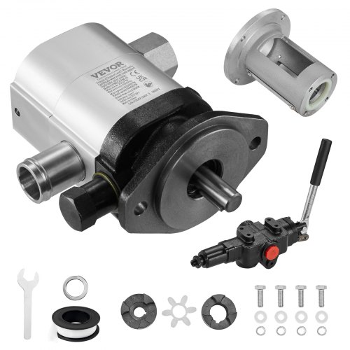 VEVOR Kit de bomba hidráulica para divisor de troncos de madera, 22 GPM, bomba hidráulica de engranajes de aluminio de 2 etapas 4000 PSI, con base de instalación de acoplamiento de válvula, salida NPT de 3/4 pulgadas, 3600 RPM, para divisor de troncos de montaje de motor pequeño