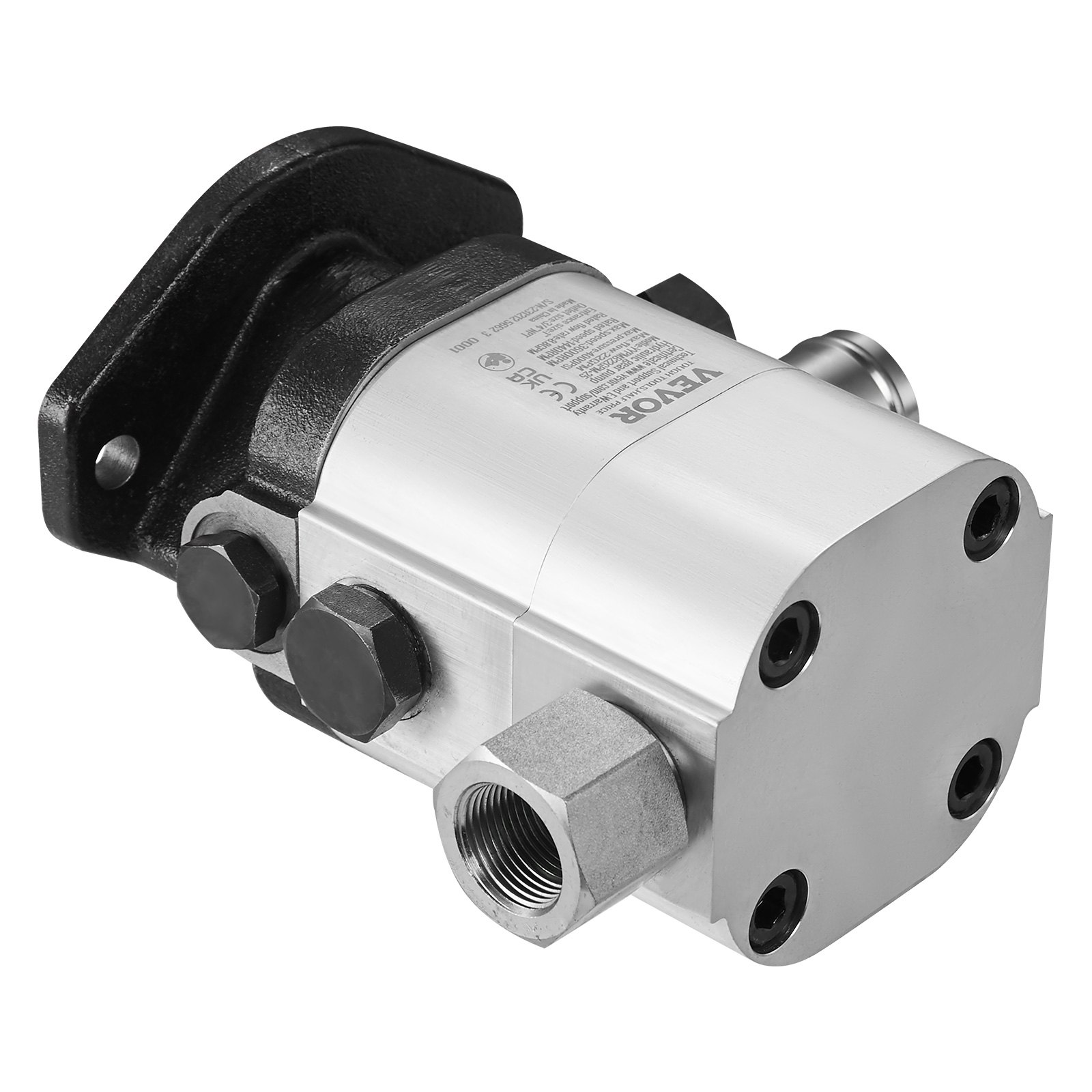Bomba cortadora de troncos hidráulica VEVOR con conectores y pernos de metal. Rendimiento de grado industrial.