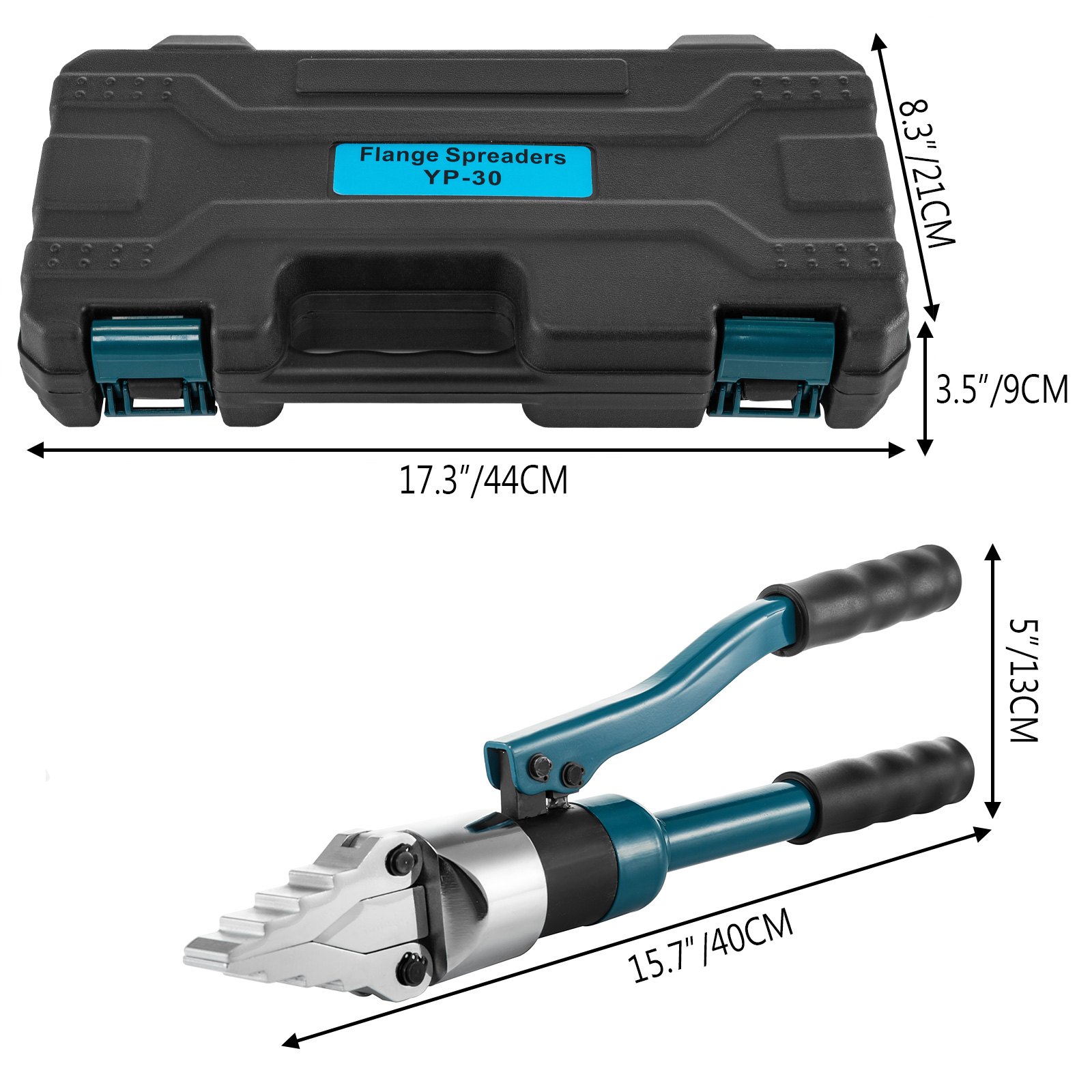 Separador de bridas hidráulico VEVOR 8T, manual, tipo divisor integral, cuña de brida de 30 mm, divisor de espesor de punta de 9 mm/0,35 pulgadas para puesta en marcha y desmontaje.