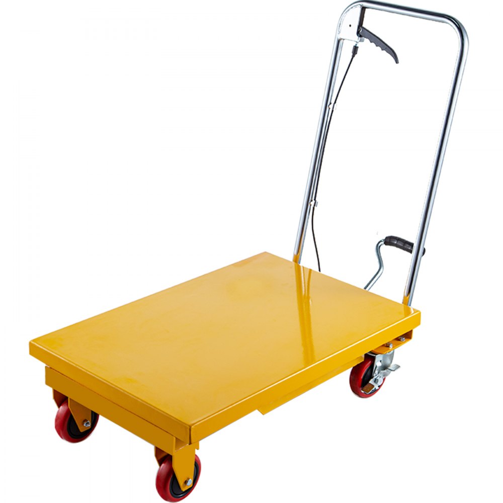 VEVOR Carro de mesa elevadora hidráulica, carro de tijera hidráulica de capacidad de 660 libras, mesa elevadora de tijera de altura de elevación de 35.4", carro elevador de tijera individual con bomba de pie, tamaño de mesa de 32.1''x19.7'', para levantamiento de carga