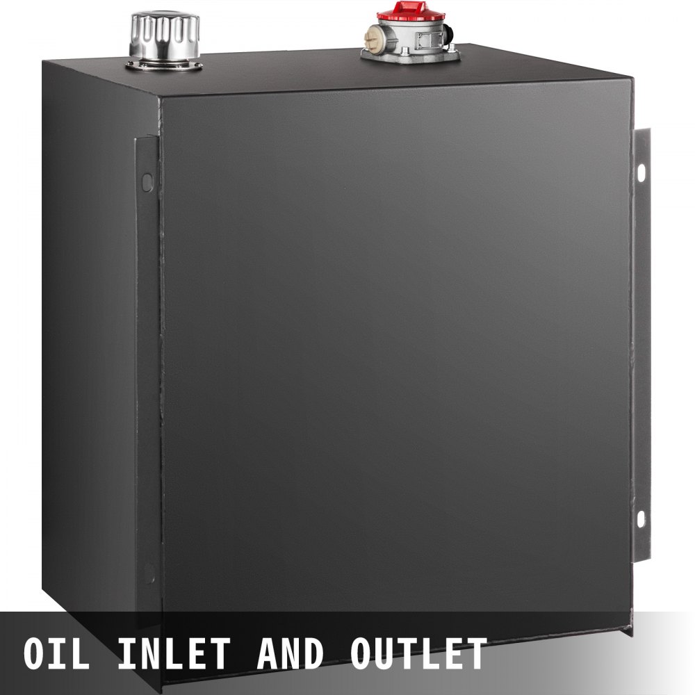 VEVOR Tanques de Aceite Hidráulico Negro 25 Galones, 61 x 53 x 33 cm, Acero Hidráulico de Servicio Pesado, Tanques de Transferencia de Gasolina con Filtro Indicador de Temperatura Respiradero