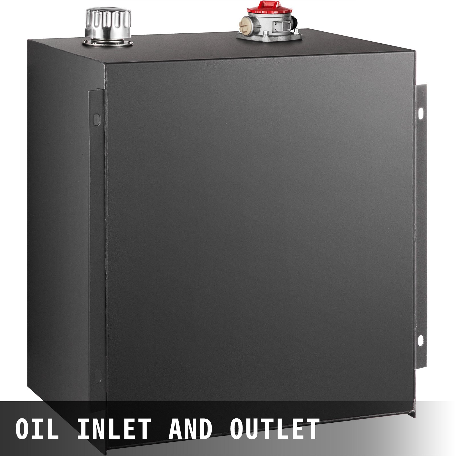 VEVOR Tanques de Aceite Hidráulico Negro 25 Galones, 61 x 53 x 33 cm, Acero Hidráulico de Servicio Pesado, Tanques de Transferencia de Gasolina con Filtro Indicador de Temperatura Respiradero