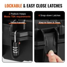 VEVOR Estuche rígido para rifle, estuche rígido para rifle con 3 capas de espuma totalmente protectora, estuche rígido para pistola con cerradura de 42 pulgadas con ruedas, IP67 impermeable y a prueba