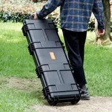 VEVOR Estuche rígido para rifle, estuche rígido para rifle con 3 capas de espuma totalmente protectora, estuche rígido para pistola con cerradura de 42 pulgadas con ruedas, IP67 impermeable y a prueba