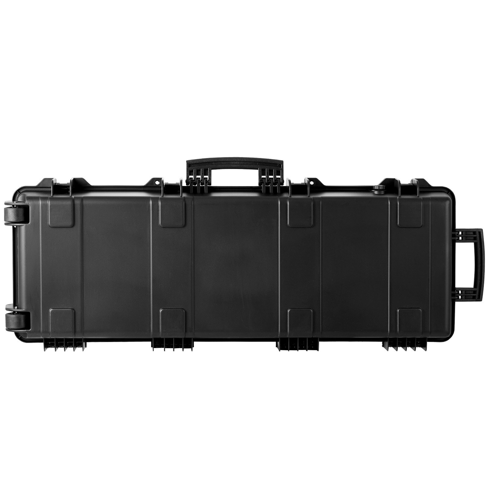 Estuche táctico VEVOR negro con asas dobles y cierres de seguridad.