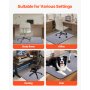 VEVOR - Alfombrilla para silla de oficina de 91 x 122 cm para suelos duros, protector de suelo para sillas con ruedas, superficie de pana, antideslizante y fácil de limpiar, se desliza suavemente debajo del escritorio para el hogar y la oficina (gris)