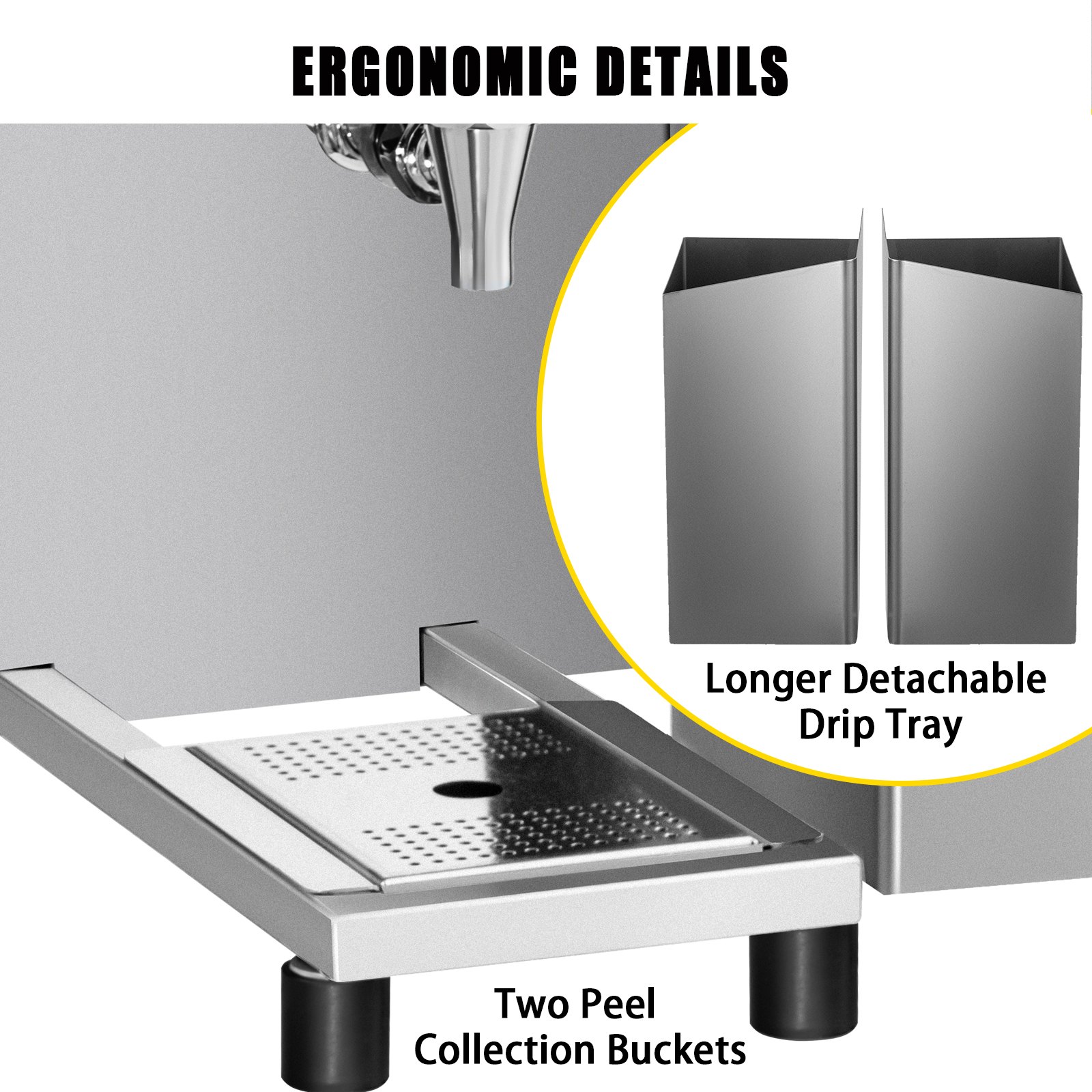 VEVOR Extractor de jugos exprimidor de naranjas Máquina exprimidora electrico comercial con grifo de agua de 110 V 120 W máquina de jugo de naranja