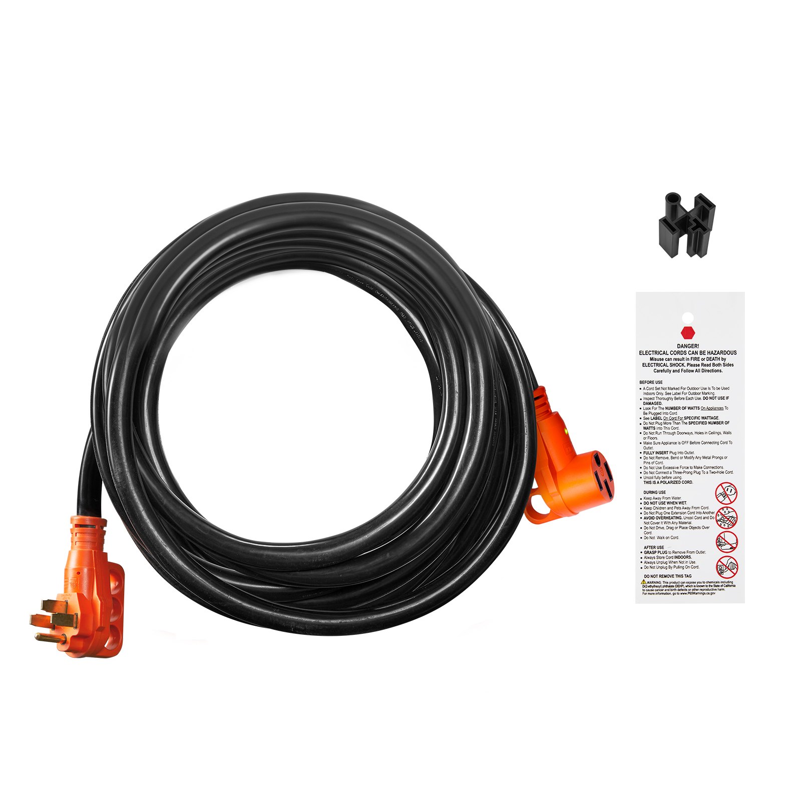VEVOR 50ft RV Cable de extensión Cable de alimentación 50Amp NEMA 14-50R/NEMA 14-50P ETL listado