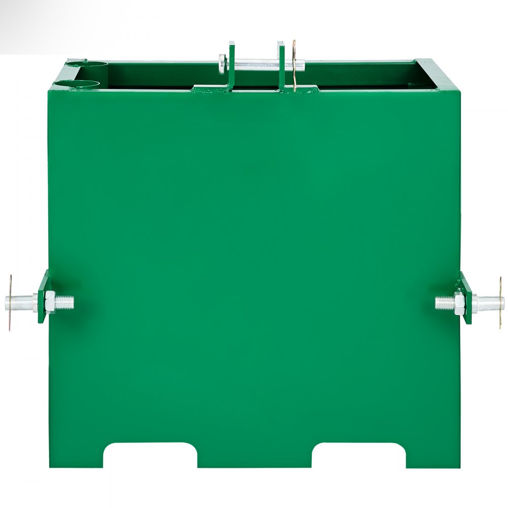 Caja de lastre de 3 puntos VEVOR verde con enganche ajustable y pernos resistentes.